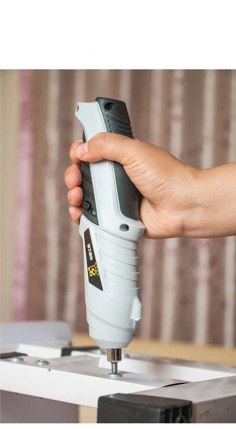 Rechargeable lithium battery mini screwdriver set with 60 mm length and pistol grip handle for furniture and toy assembly
