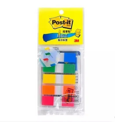 Removable indicator labels in mixed colours, 9.4mm x 44mm, with 6 books of 20 sheets and A, B, C styles.
