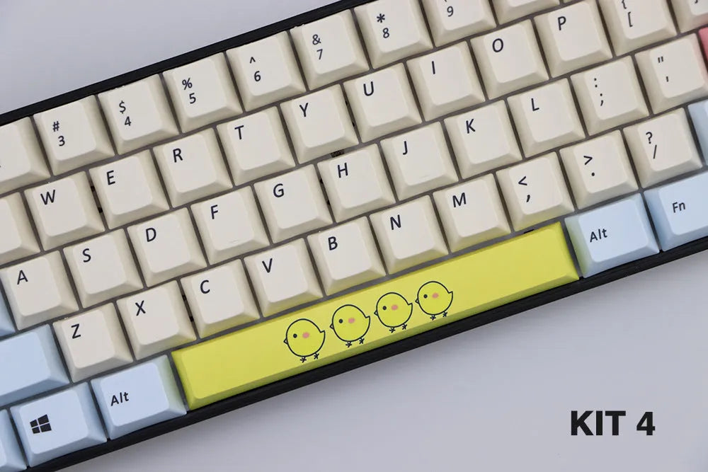 PBT plastic 6.25U space bar keycap with a cherry outline design in one of twelve colour options.