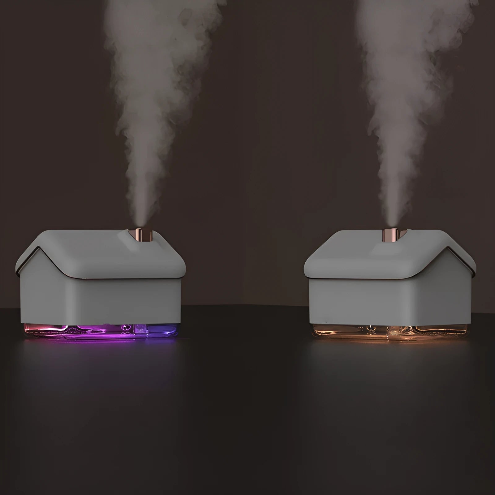 White igloo-shaped ultrasonic humidifier and essential oil diffuser with LED light and USB cable.