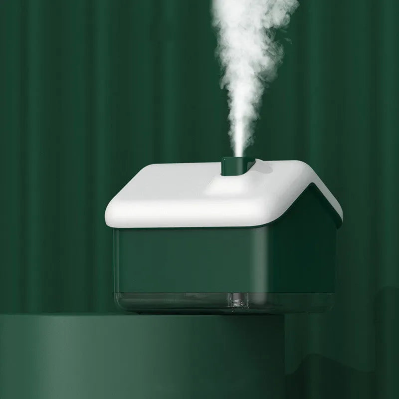 White igloo-shaped ultrasonic humidifier and essential oil diffuser with LED light and USB cable.