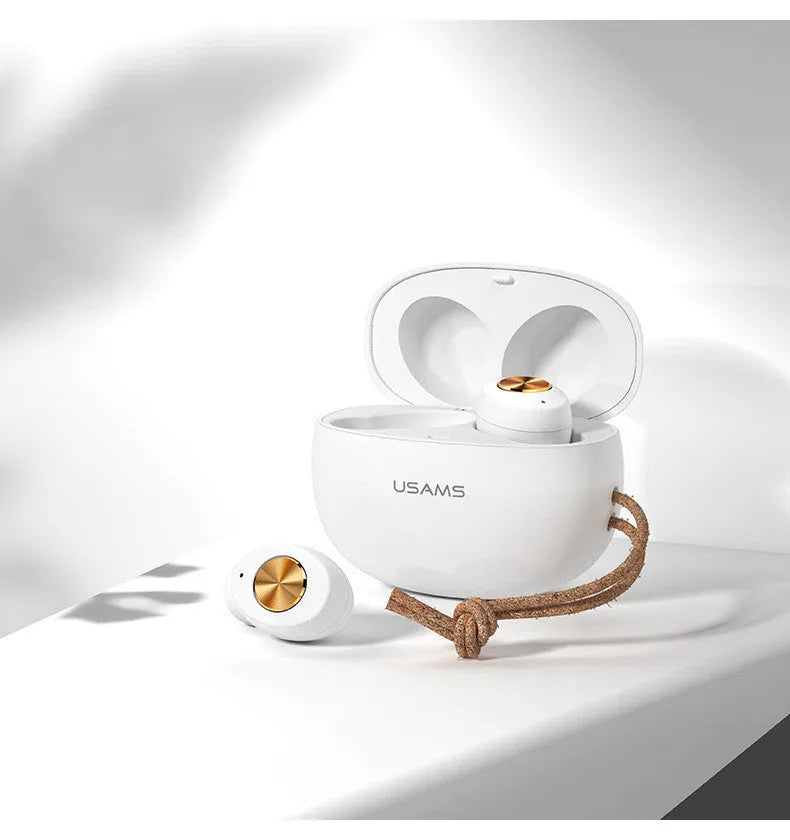 Pebble Series wireless TWS Bluetooth earbuds with charging case in white, black, or dark green