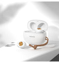 Pebble Series wireless TWS Bluetooth earbuds with charging case in white, black, or dark green