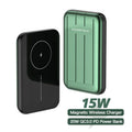 Blue magnetic wireless power bank with 5000mAh capacity for iPhone 12 charging