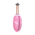 Rubber pet biting toy elastic ball for dogs and cats in blue, green, lake blue, pink, coffee, and brown