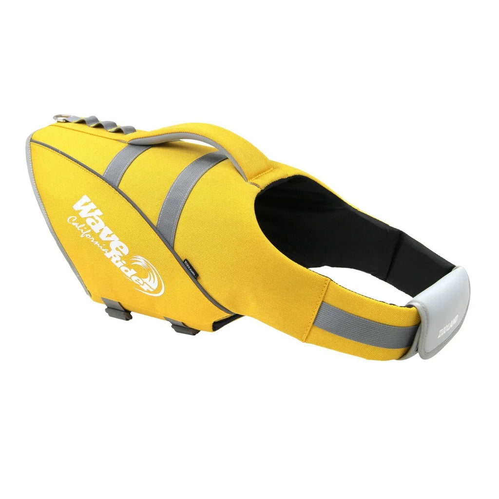 Dog life jacket in fluorescent green with EVA lining, size XS-2XL for swimming