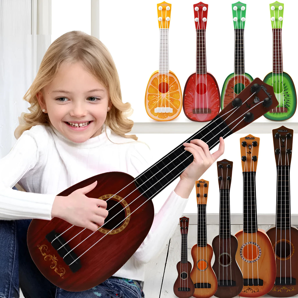 Simulation ukulele musical toy for children with retro guitar styling