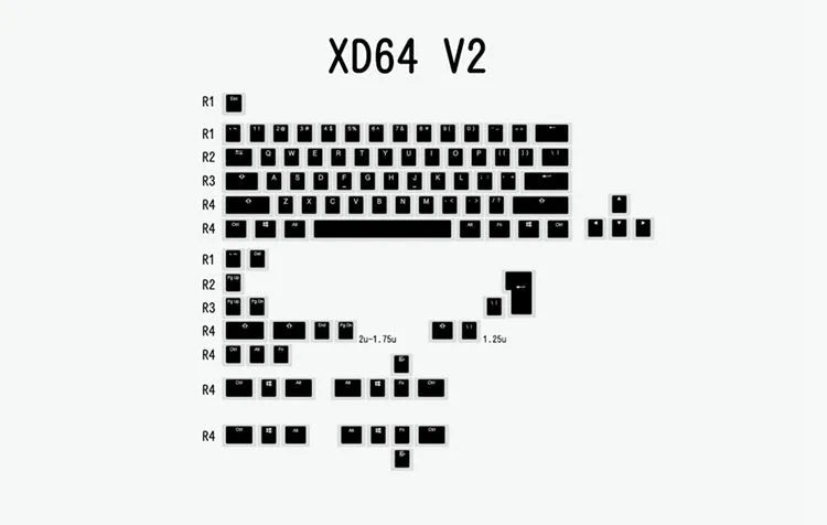 Black and white Pudding V2 double-shot PBT keycap set for mechanical keyboards, showing backlight glow.