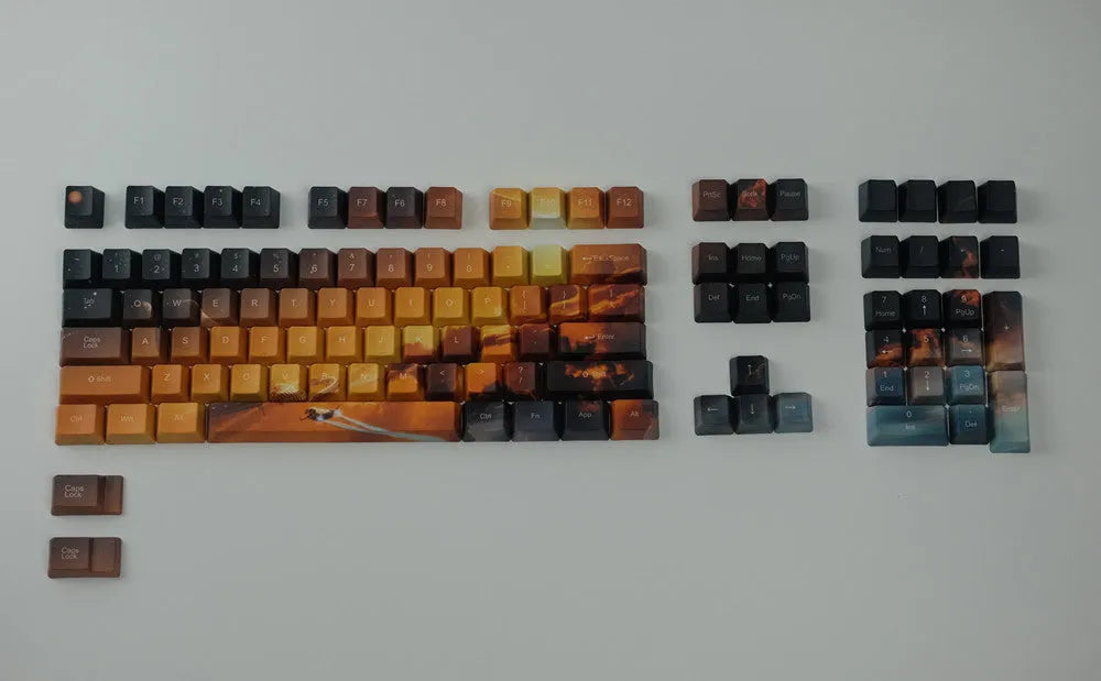 108+2 piece Saturn engraved keycap set for OEM mechanical keyboards in style A with top engraving