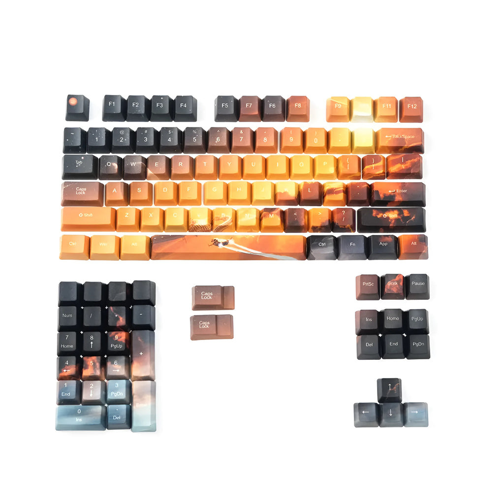 108+2 piece Saturn engraved keycap set for OEM mechanical keyboards in style A with top engraving
