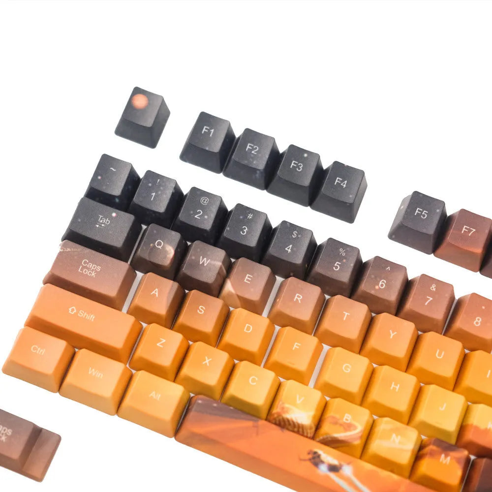 108+2 piece Saturn engraved keycap set for OEM mechanical keyboards in style A with top engraving