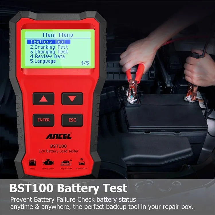 Red automobile battery tester 12V battery detector for 6V and 12V car fault diagnosis