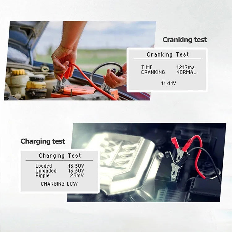 Red automobile battery tester 12V battery detector for 6V and 12V car fault diagnosis