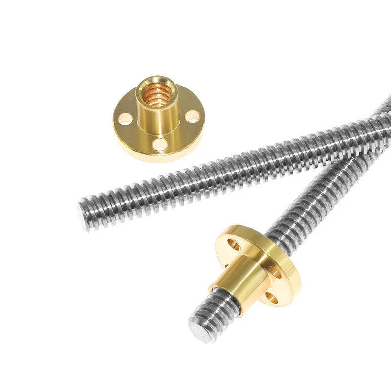 T-shaped trapezoid screw with nut for 3D printer stepping motor drive, lead 2-200 mm