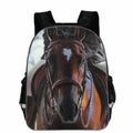 Horse-shaped school backpack with animal head design and cartoon lightning details in multiple colour options