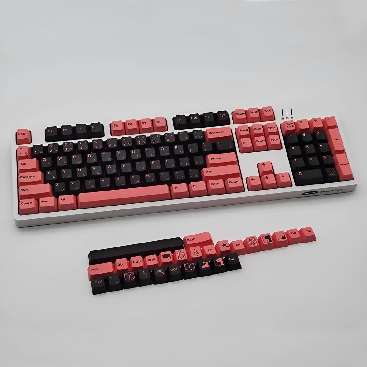 Single PBT sublimation keycap for mechanical keyboards, available in black pink, blue or brown