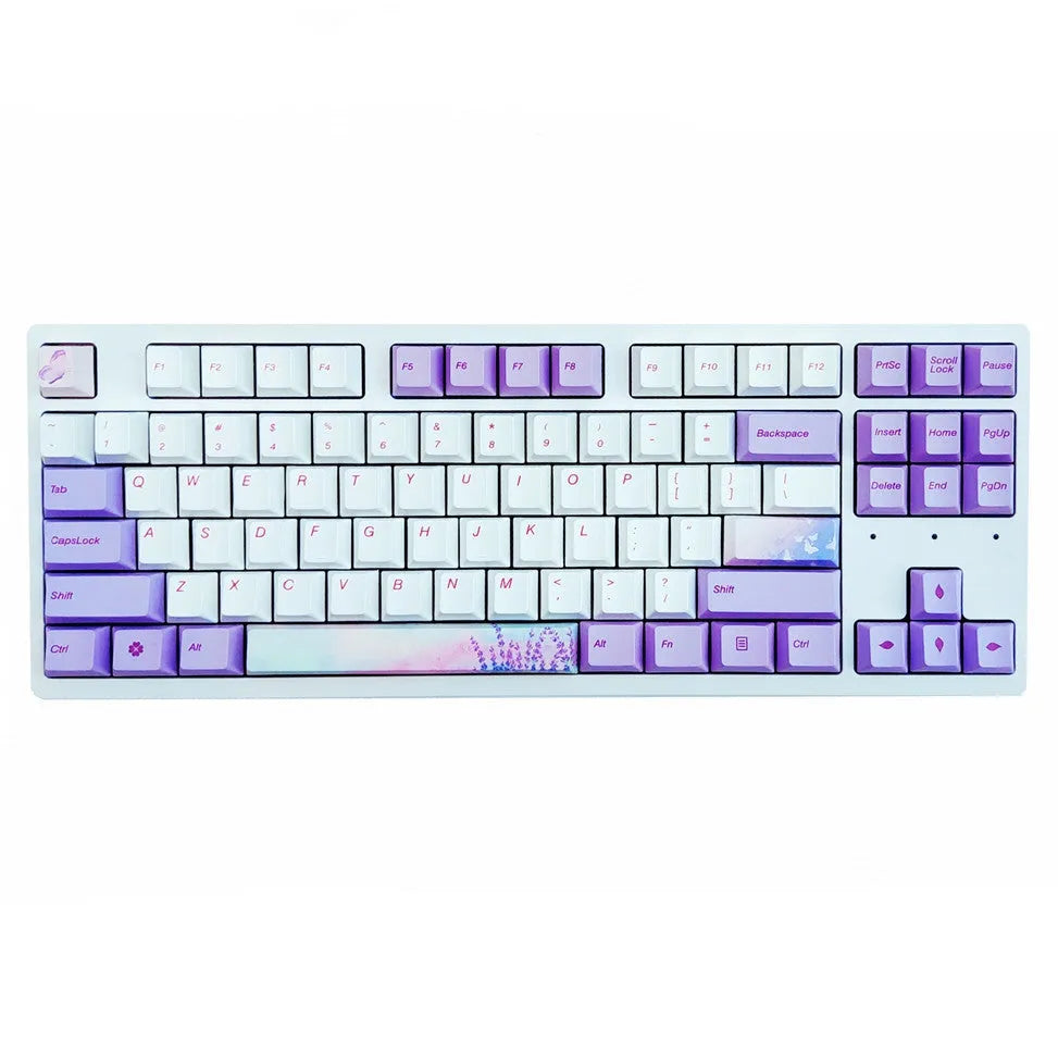 Lavender violet PBT keycaps for AKKO RK IKBC108 mechanical keyboard with sublimation printing