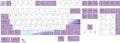 Lavender violet PBT keycaps for AKKO RK IKBC108 mechanical keyboard with sublimation printing