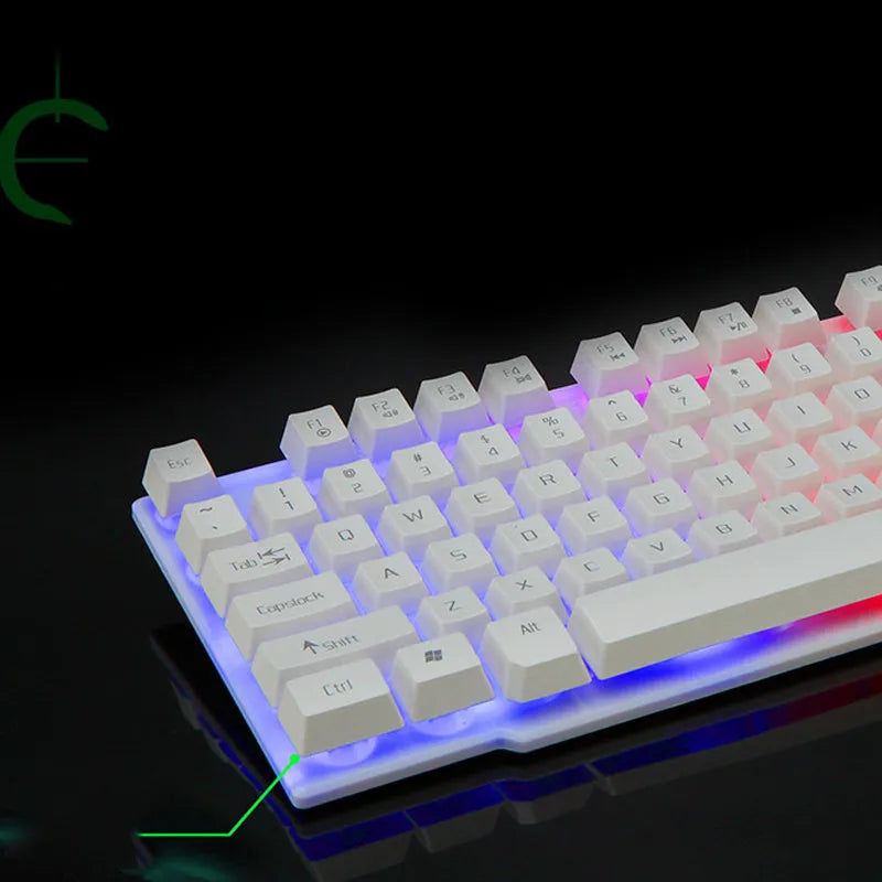 Wired USB gaming keyboard with 104 keys, backlight, and waterproof design, shown in black.