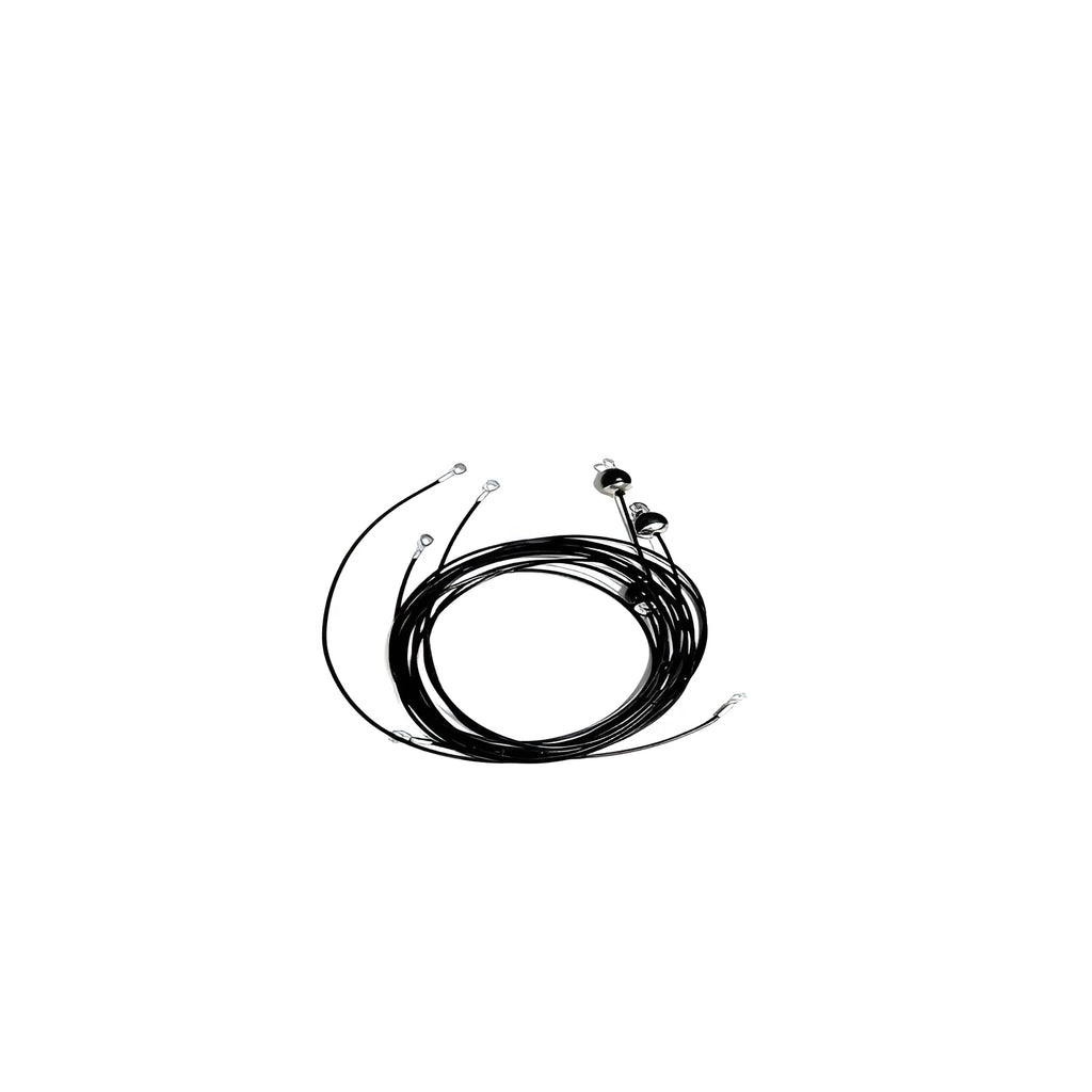 Black 4.8mm 7x19 steel wire rope, 1 metre length, for strength training equipment cable replacement