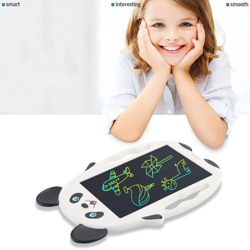 LCD graffiti electronic drawing board in panda style, ABS plastic, colour box packaging