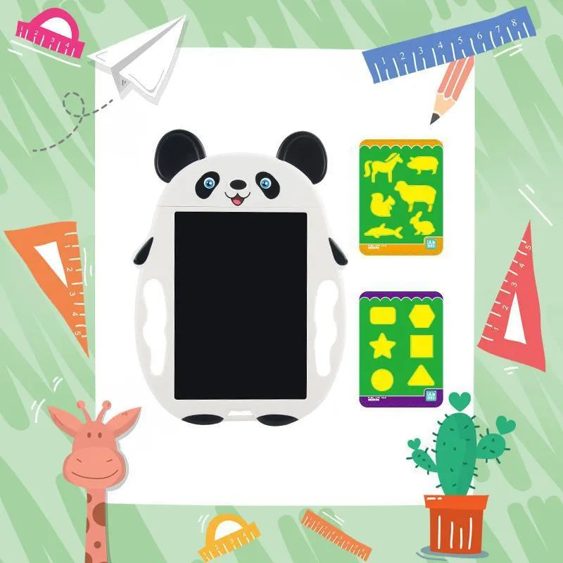 LCD graffiti electronic drawing board in panda style, ABS plastic, colour box packaging