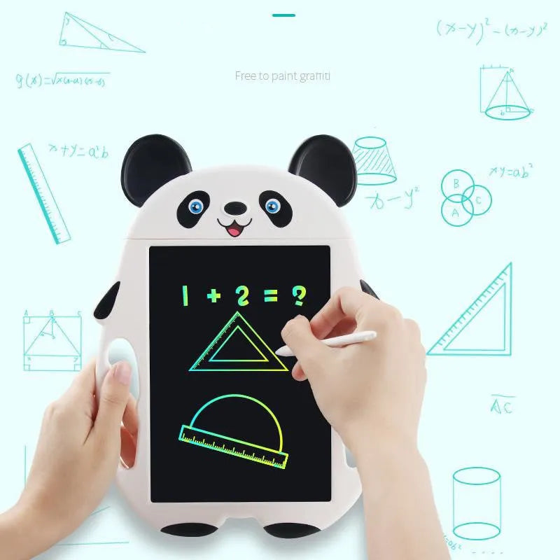 LCD graffiti electronic drawing board in panda style, ABS plastic, colour box packaging