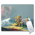 Custom printed rubber mouse pad with cloth surface measuring 240x200mm