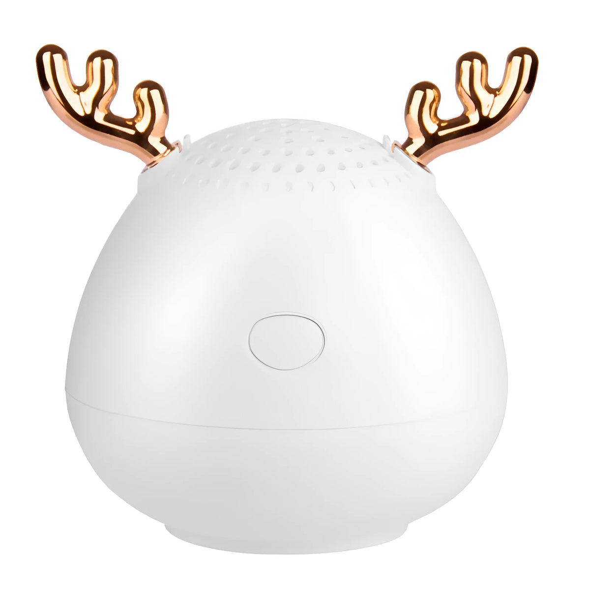 Compact portable Bluetooth speaker in white, pink, or green colour measuring 75mm by 88mm