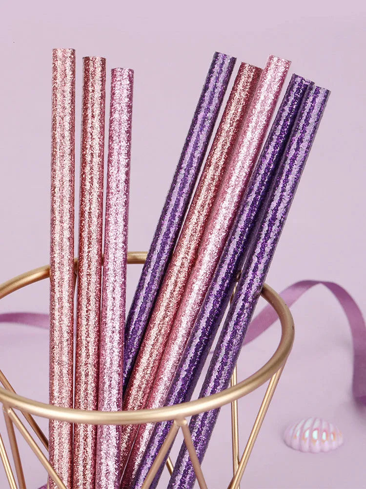 Mixed colour HB writing pencils in display box with purple glitter and pale pink variations
