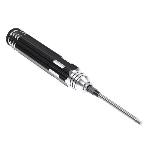 Black aluminium handle four-piece hexagon socket screwdriver set for aeromodelling with four high-speed steel bits