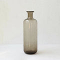 Grey geometric bubble glass vase with stained glass construction and modern design