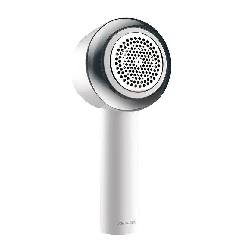White rechargeable electric clothes shaver for removing bobbles from wool jumpers