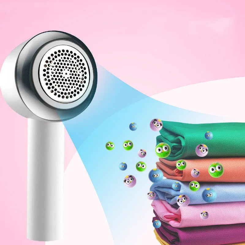White rechargeable electric clothes shaver for removing bobbles from wool jumpers
