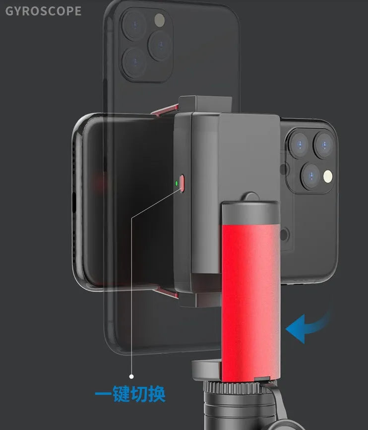 Aluminium iPhone video stabilizer tripod extended to 716mm with adjustable phone clamp