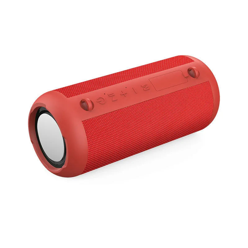 Black 20W portable Bluetooth speaker with 1800mAh battery, 205mm x 90mm plastic body, and button controls