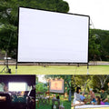 White foldable polyester projector screen showing 150 inch 4:3 soft screen