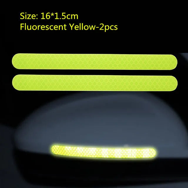 PET reflective car warning sticker 1.5cm diamond material 16cm length in red yellow white blue fluorescent yellow