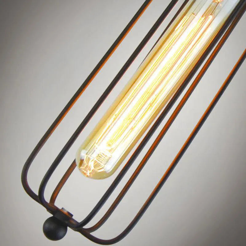 Brown iron gladiator chandelier with fishing line shape in Nordic retro style