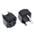 White UK three-pin international power adapter with five AC outlets for travel use