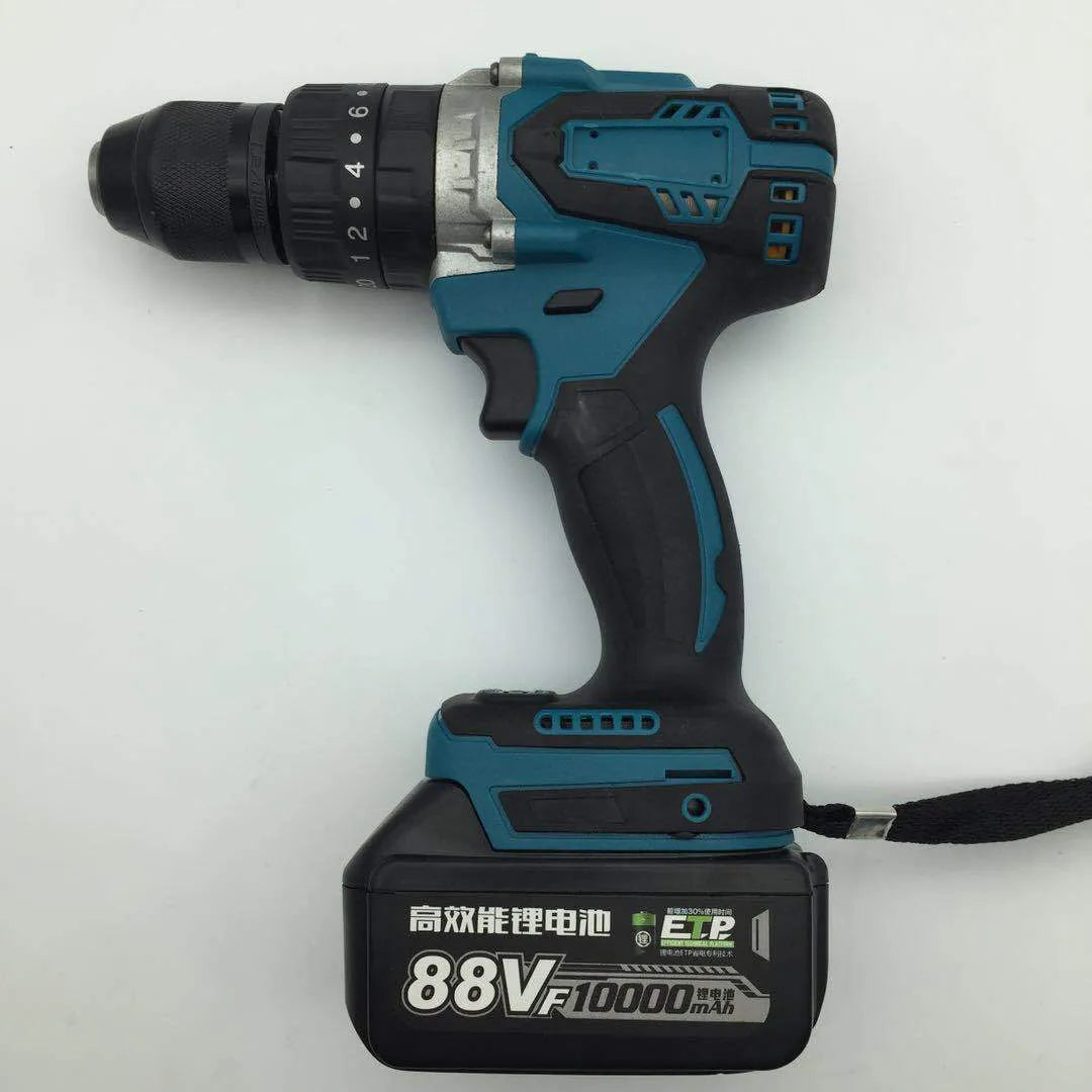 21V cordless multifunction impact drill and screwdriver tool with lithium battery and UK plug
