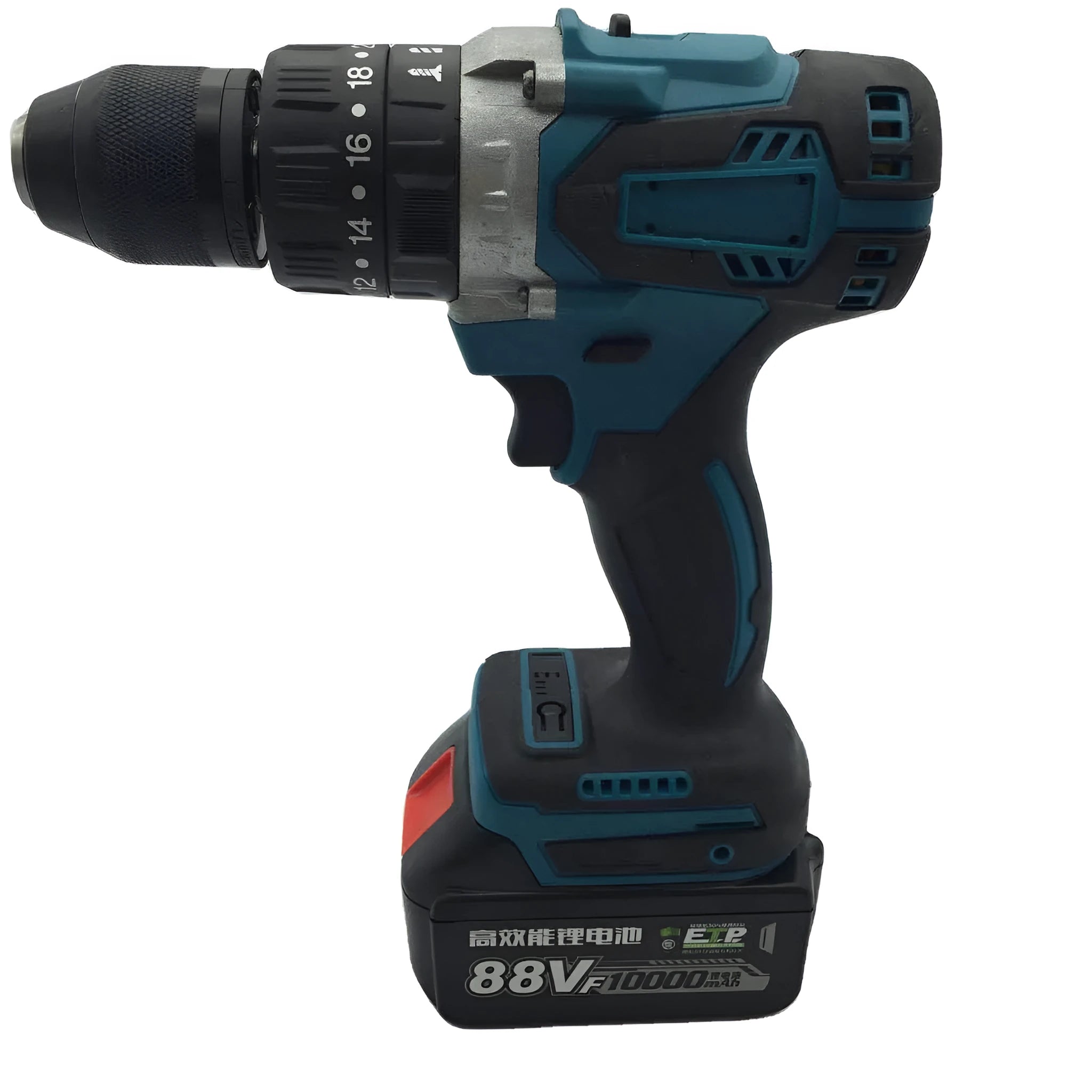 21V cordless multifunction impact drill and screwdriver tool with lithium battery and UK plug