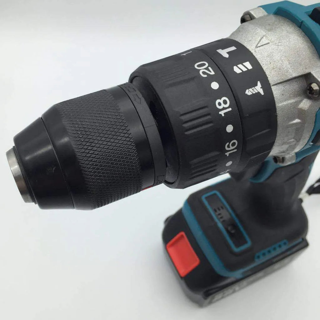 21V cordless multifunction impact drill and screwdriver tool with lithium battery and UK plug