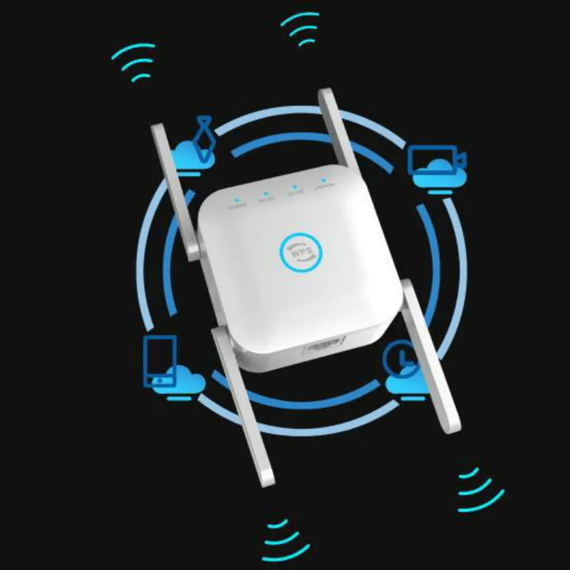 PIXLINK AC24 white and black dual frequency wireless WiFi extender router with gigabit speed