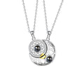 Love You To The Moon And Back engraved pendant necklace in gold or silver with adjustable chain