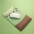 Kiwi patterned silicone and cloth wrist mouse pad with calculator function and non-slip base