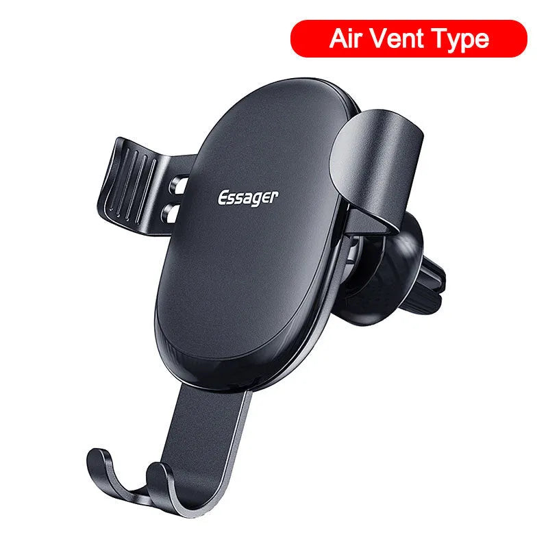 Suction cup gravity car phone holder for 4.5-6.5 inch phones with 360° rotation and silicone pads