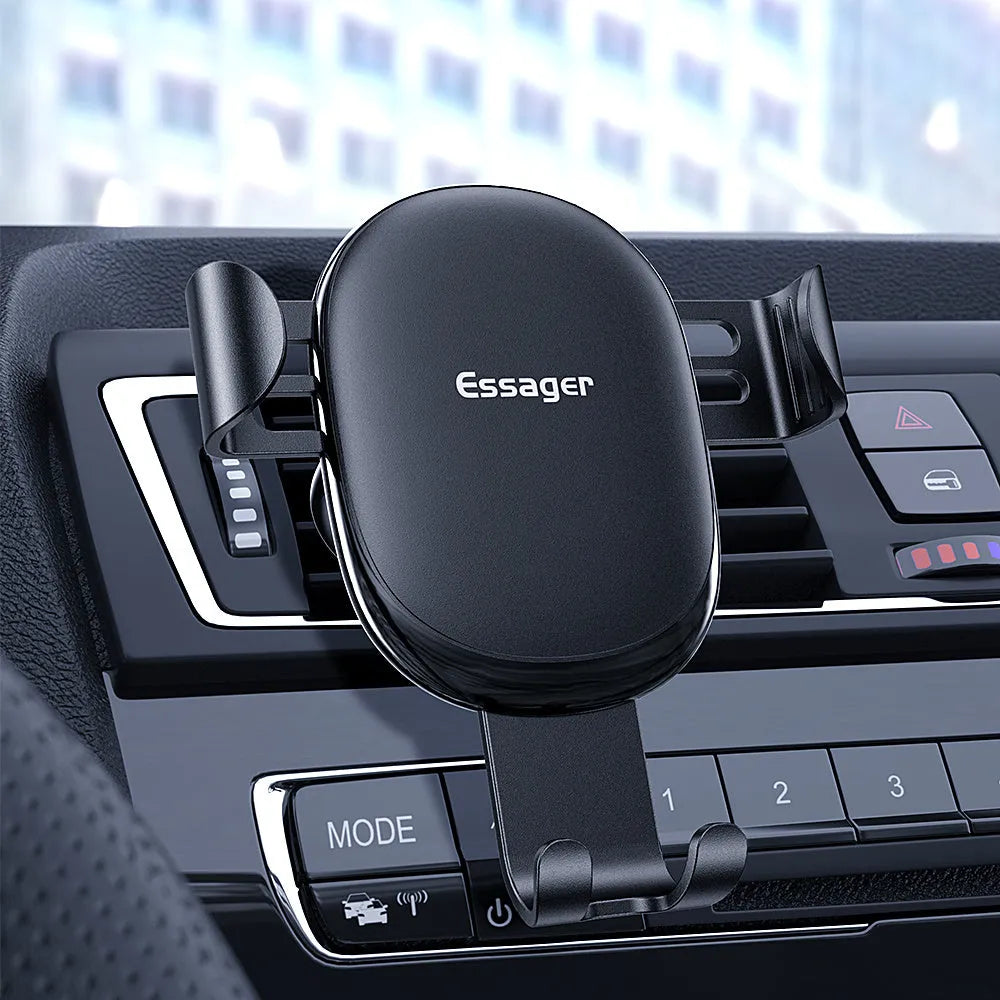 Suction cup gravity car phone holder for 4.5-6.5 inch phones with 360° rotation and silicone pads