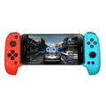 Cytec wireless Bluetooth telescopic game handle in black and red blue holding a smartphone