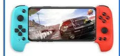 Cytec wireless Bluetooth telescopic game handle in black and red blue holding a smartphone